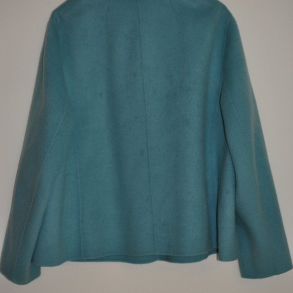 Beautiful tailored detail wool robins egg blue wool Talbots Jacket 24 W - Picture 2 of 5